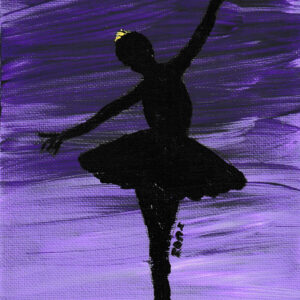 Ballerina on Purple Background