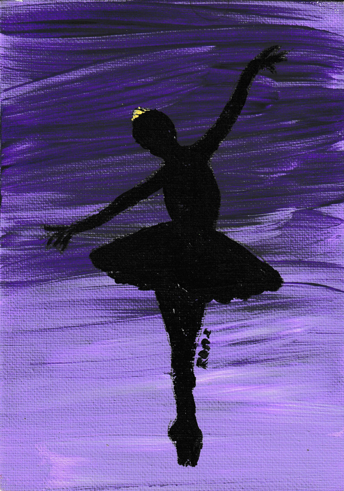 Ballerina on Purple Background